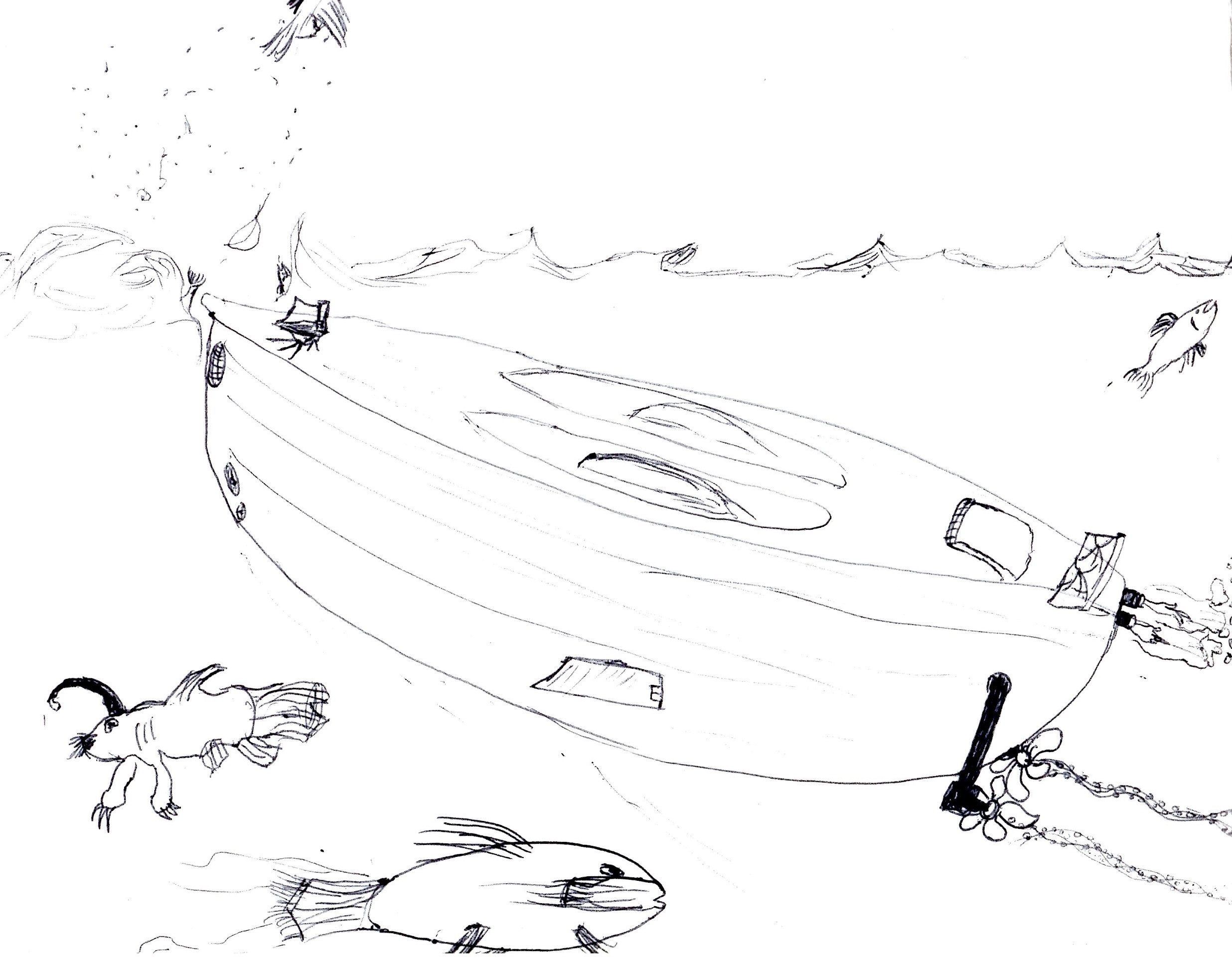 2472x1950 Low Rider Submarine Sketch By C4r7music On Newgrounds - Submarine Sketch