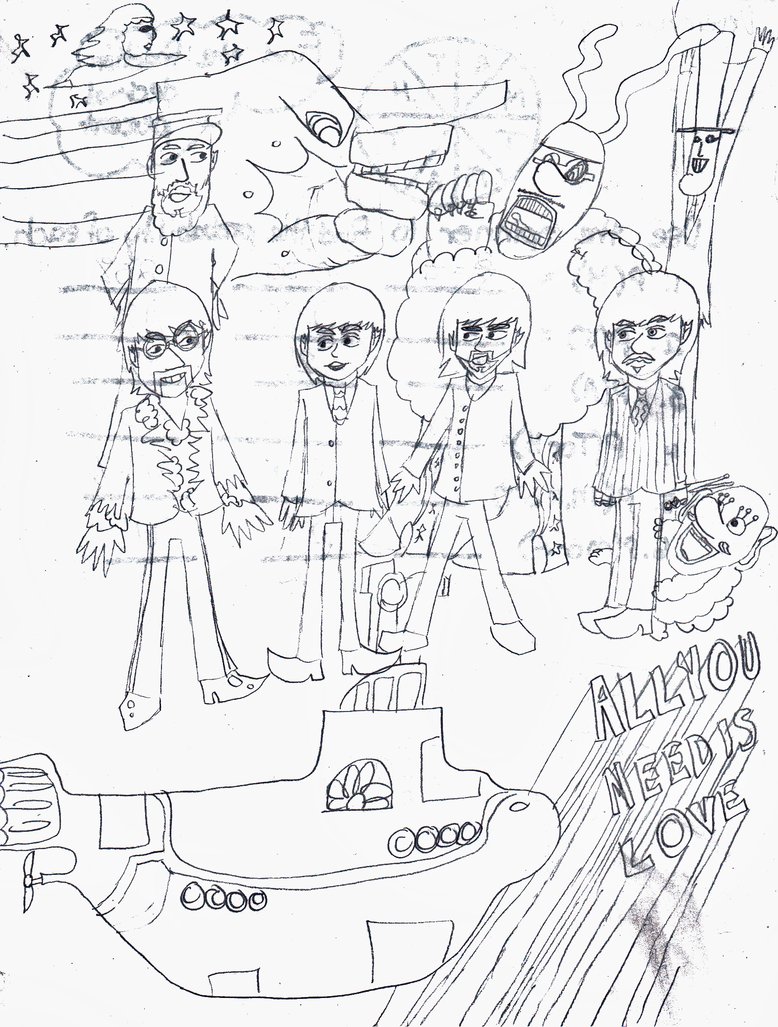 778x1027 Yellow Submarine Sketch By Herothehedgefox - Submarine Sketch
