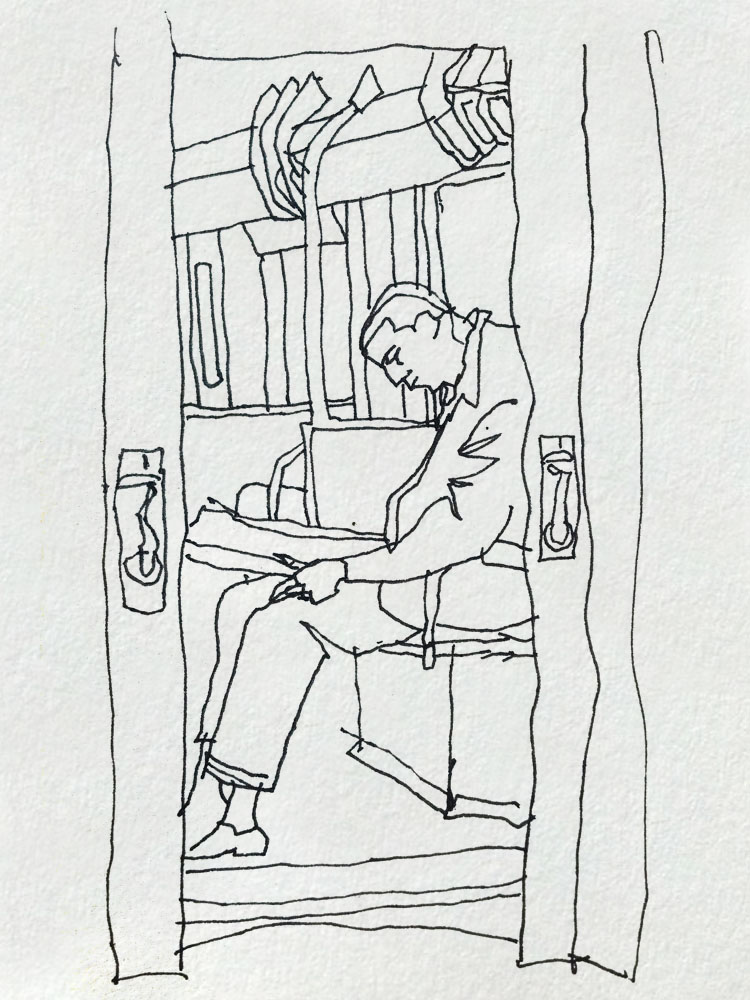 750x1000 Riding The Nyc Subway Sketches By Andrew Sanders The Public - Subway Sketch
