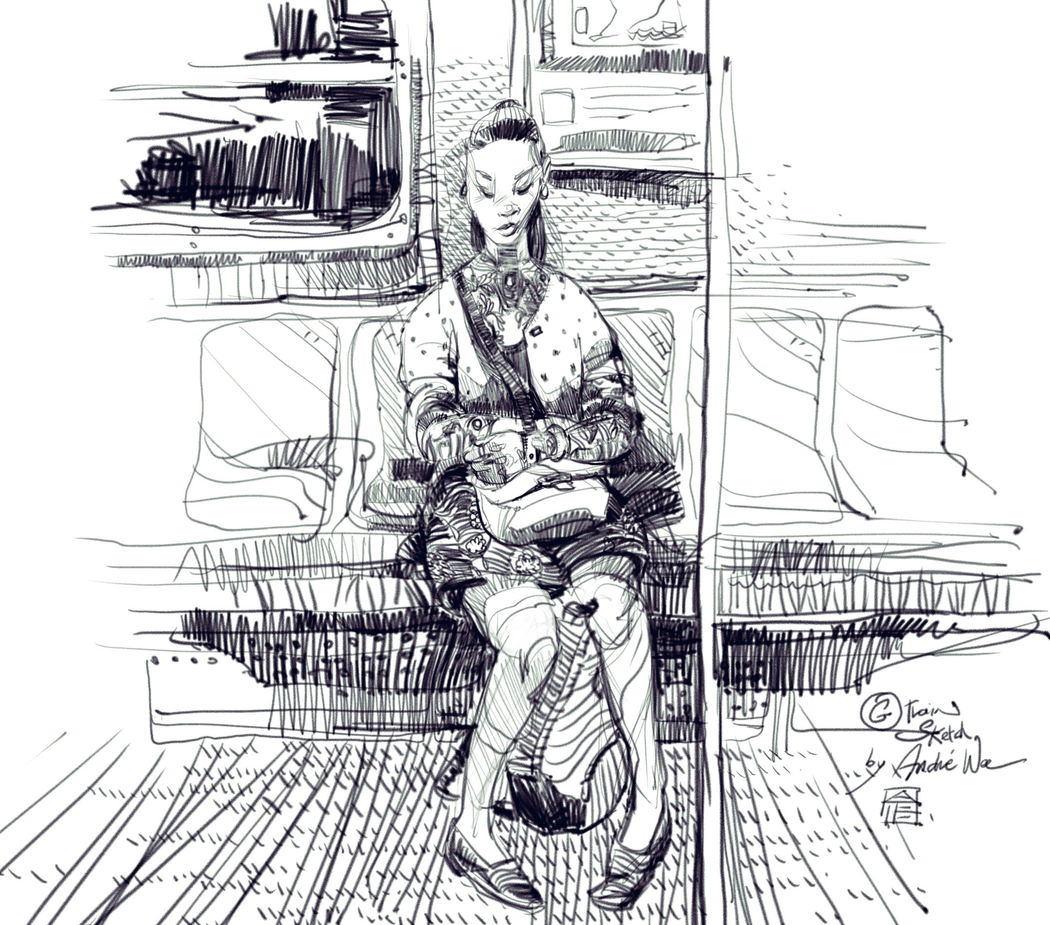 2160x1904 Subway Sketch By Andrewee On Made With Mischief - Subway Sketch