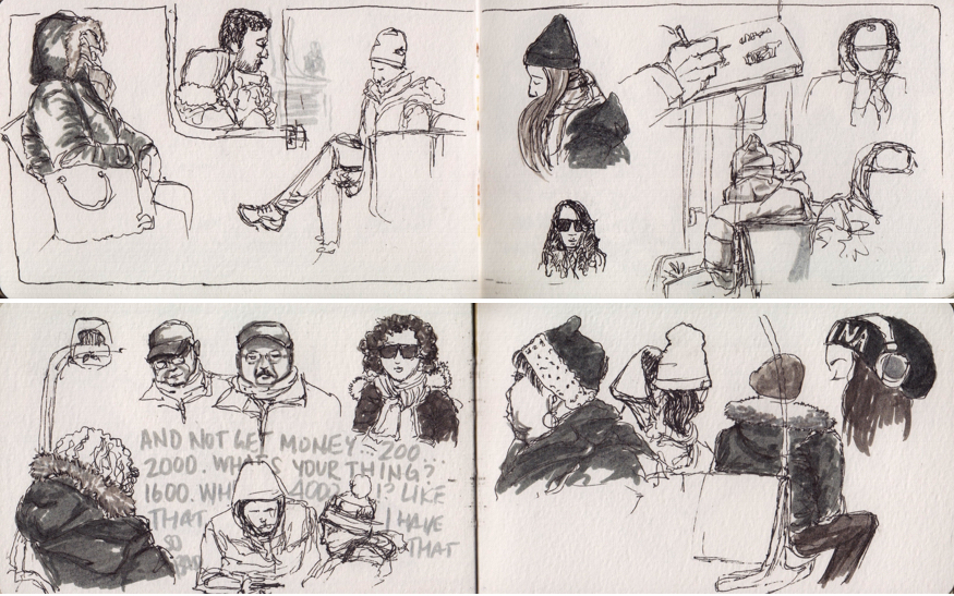 875x547 Sketching In The Subway On A Cold Winter Day - Subway Sketch