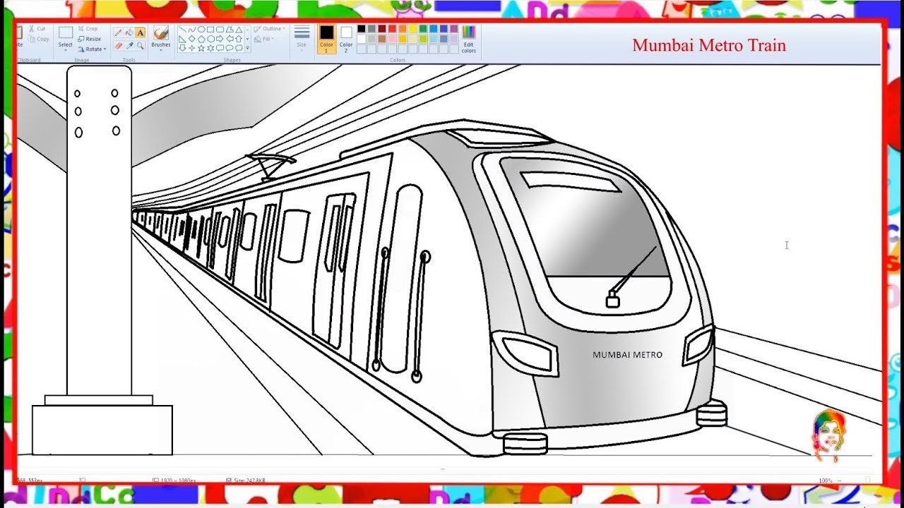 1280x720 How To Draw Mumbai Metro Train - Subway Train Sketch