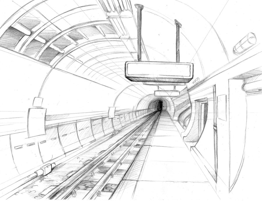 900x689 Subway Sketch By Jojo218 - Subway Train Sketch