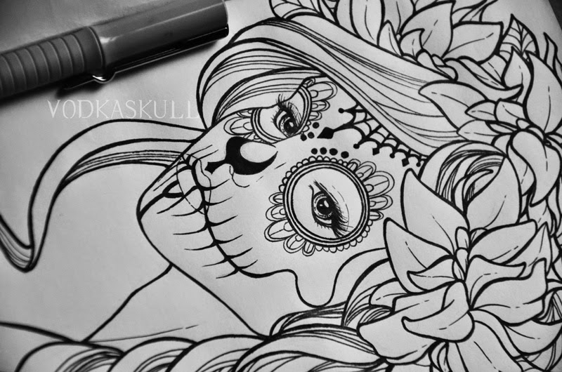 800x530 Ninja Rulez S U G A R S K U L L Girl - Sugar Skull Girl Sketch