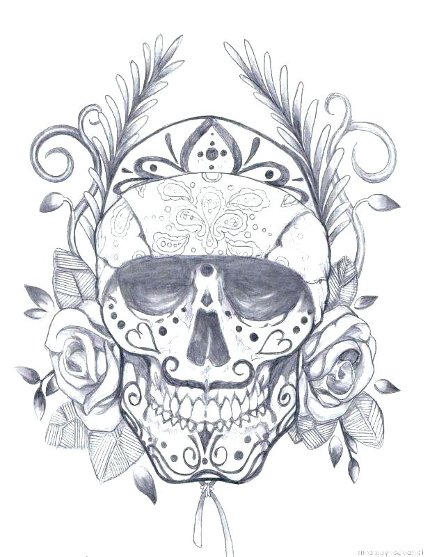 618x801 Sugar Skull Drawing Cool Girl Step By Allsecure - Sugar Skull Girl Sketch