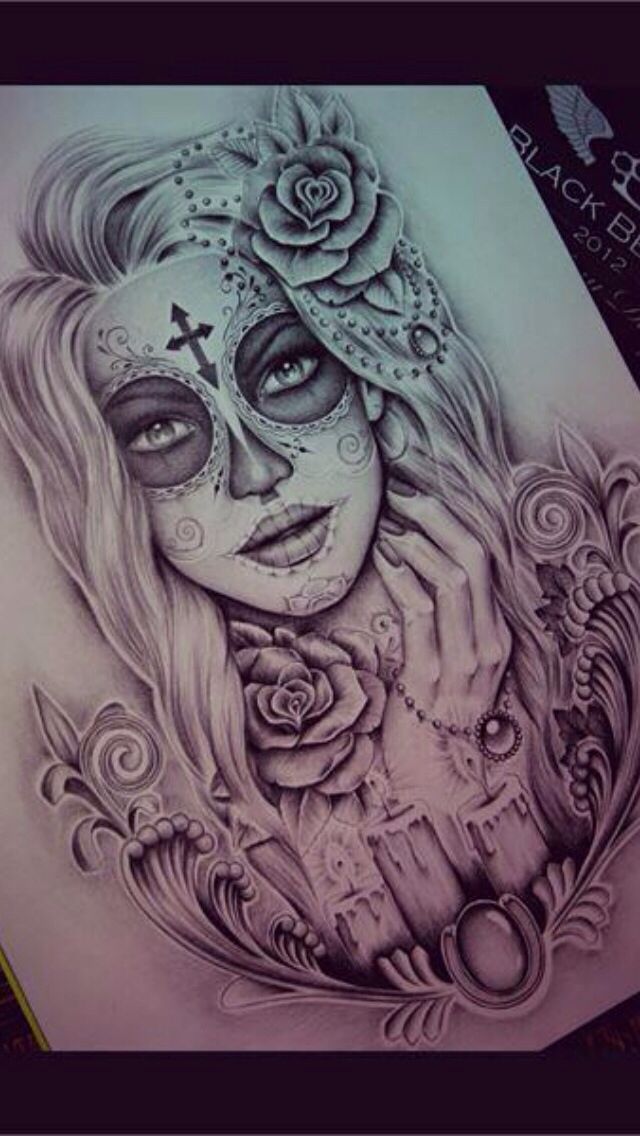 640x1136 Tattoo Tattoos Tatoos And Tattoo - Sugar Skull Girl Sketch