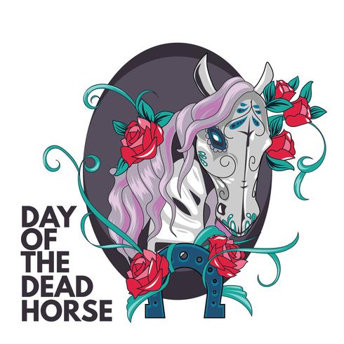 490x490 Horse Sugar Skull Illustration Style For Day Of The Dead - Sugar Skull Sketch