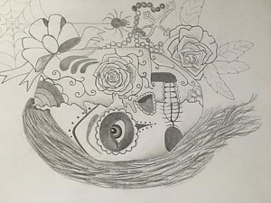 300x225 Sugar Skull Drawings - Sugar Skull Sketch