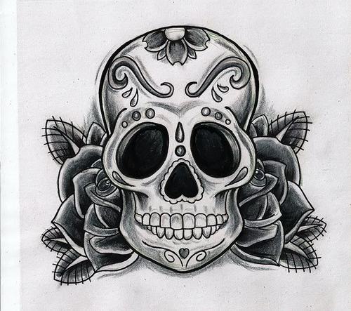 500x443 Sugar Skull Sketch Photo By Xstatistic Photobucket - Sugar Skull Sketch