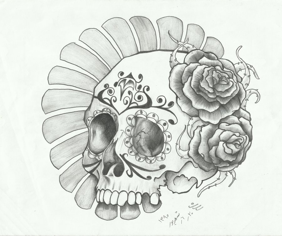 900x756 Sugar Skull By Sasan Ghods - Sugar Skull Sketch