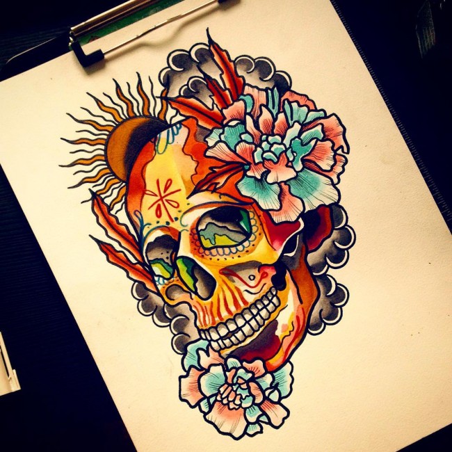 Sugar Skull Tattoo Sketch