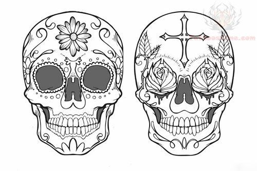 500x333 Mexican Sugar Skull Tattoo Designs Skull Day Of The Dead - Sugar Skull Tattoo Sketch