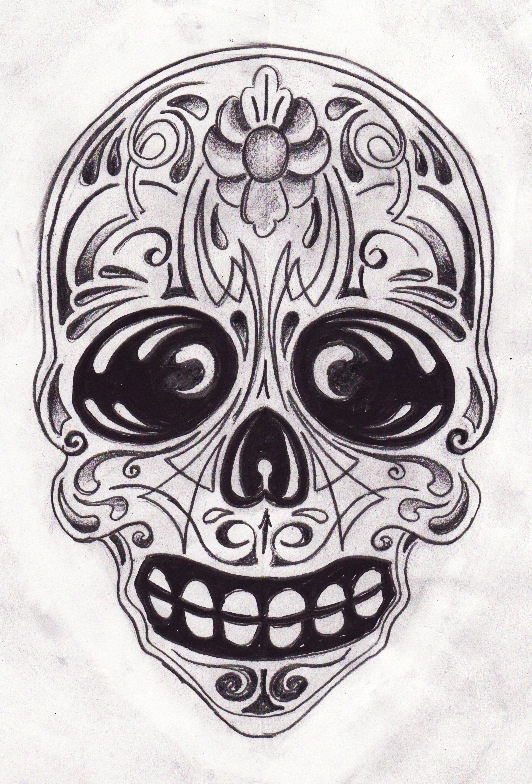 532x784 Sugar Skull - Sugar Skull Tattoo Sketch