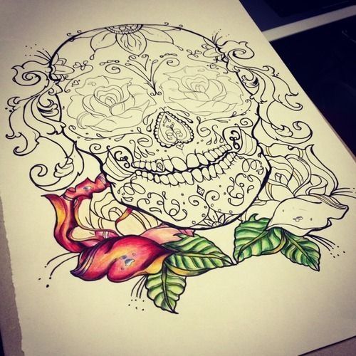 500x500 Sugar Skull Tattoo Sketch Tattoo Ideas - Sugar Skull Tattoo Sketch