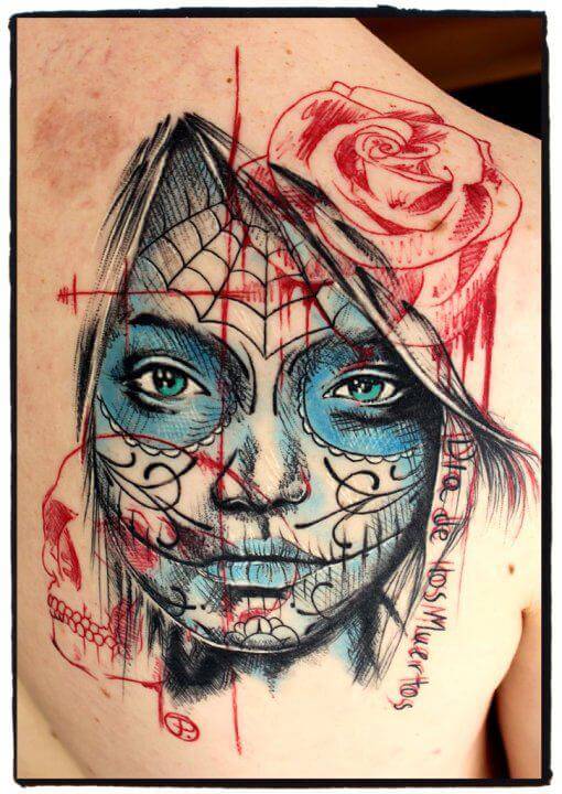 510x720 40 Mexican Candy Skull Tattoos - Sugar Skull Tattoo Sketch