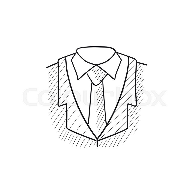 800x800 Male Suit Vector Sketch Icon Isolated On Background. Hand Drawn - Suit Sketch