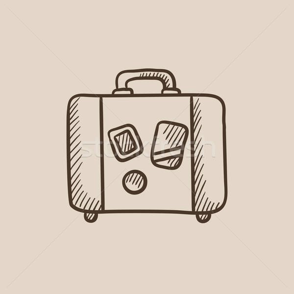 600x600 Suitcase Sketch Icon. Vector Illustration Andrei Krauchuk - Suitcase Sketch