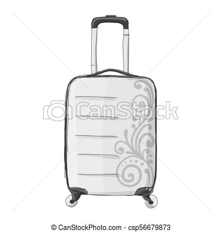450x470 Travel Suitcase Mockup, Sketch For Your Design. Vector Illustration. - Suitcase Sketch