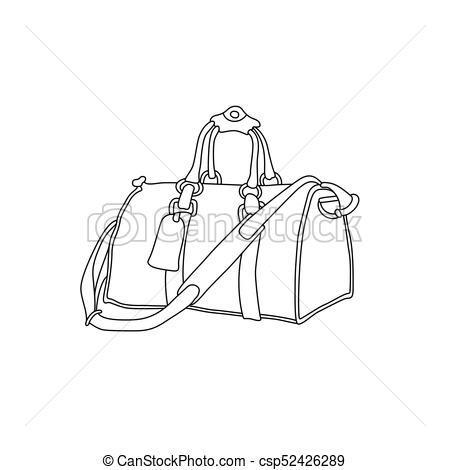 450x470 Vector Illustration Of Travel Bag. Hand Drawing Sketch Suitcase. - Suitcase Sketch