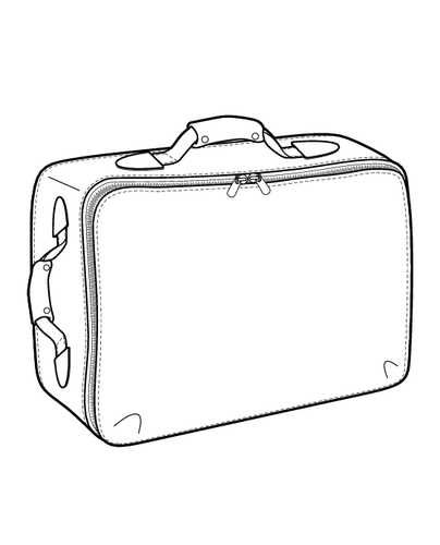 404x500 Suitcase Flat Sketch For Design - Suitcase Sketch