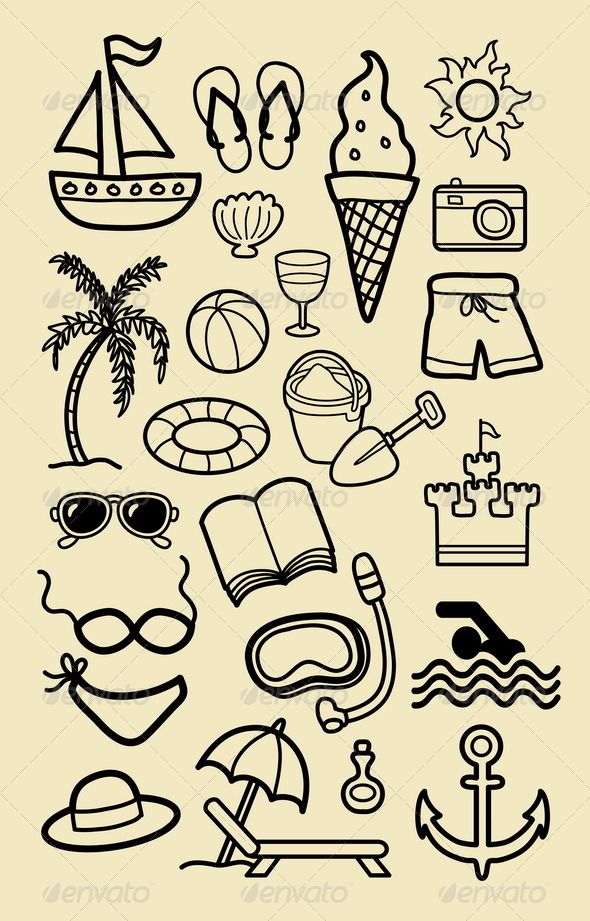 590x921 Pin By Gavin Morehead On Art Drawings, Doodles And - Summer Season Sketch
