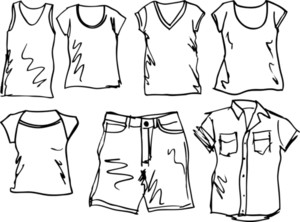 300x222 Summer Clothing Sketch Collection. Vector Illustration Royalty - Summer Season Sketch