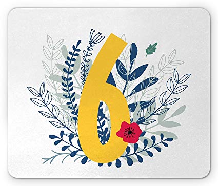 425x363 Number Mouse Pad, Sketch Style Ornamental Flowers And - Summer Season Sketch