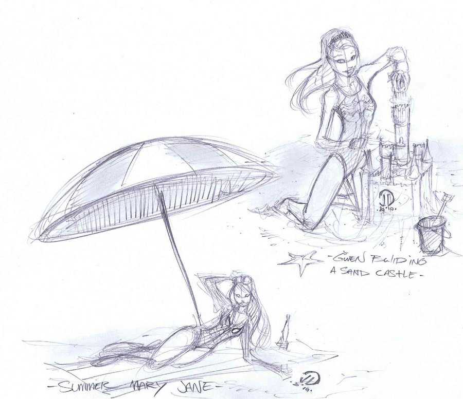 900x777 Summer Girl Sketches By Joeyvazquez - Summer Sketches