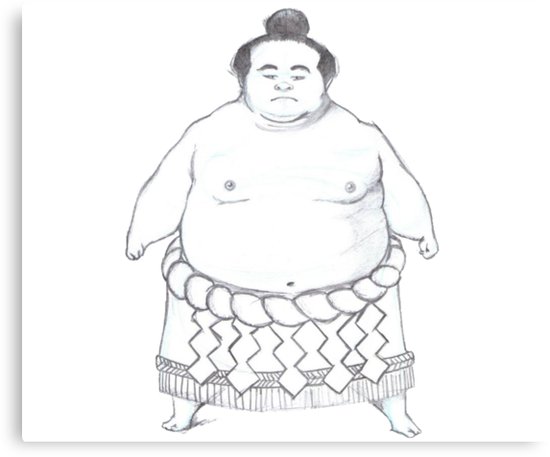550x457 Sumo Drawing Canvas Prints By Wanderingflame Redbubble - Sumo Sketch