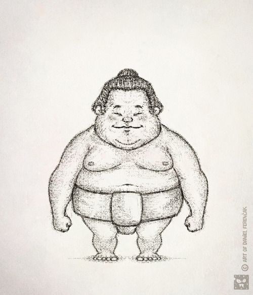 500x581 Sumo Character For A Jumpinglosing Weight Game - Sumo Sketch