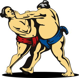 300x296 Japanese Sumo Wrestler Sketch Royalty Free Stock Image - Sumo Wrestler Sketch