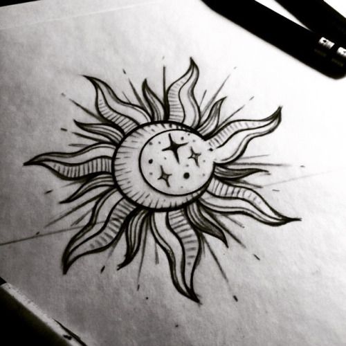 500x500 Make A Godsmack Sun Look - Sun And Moon Sketch