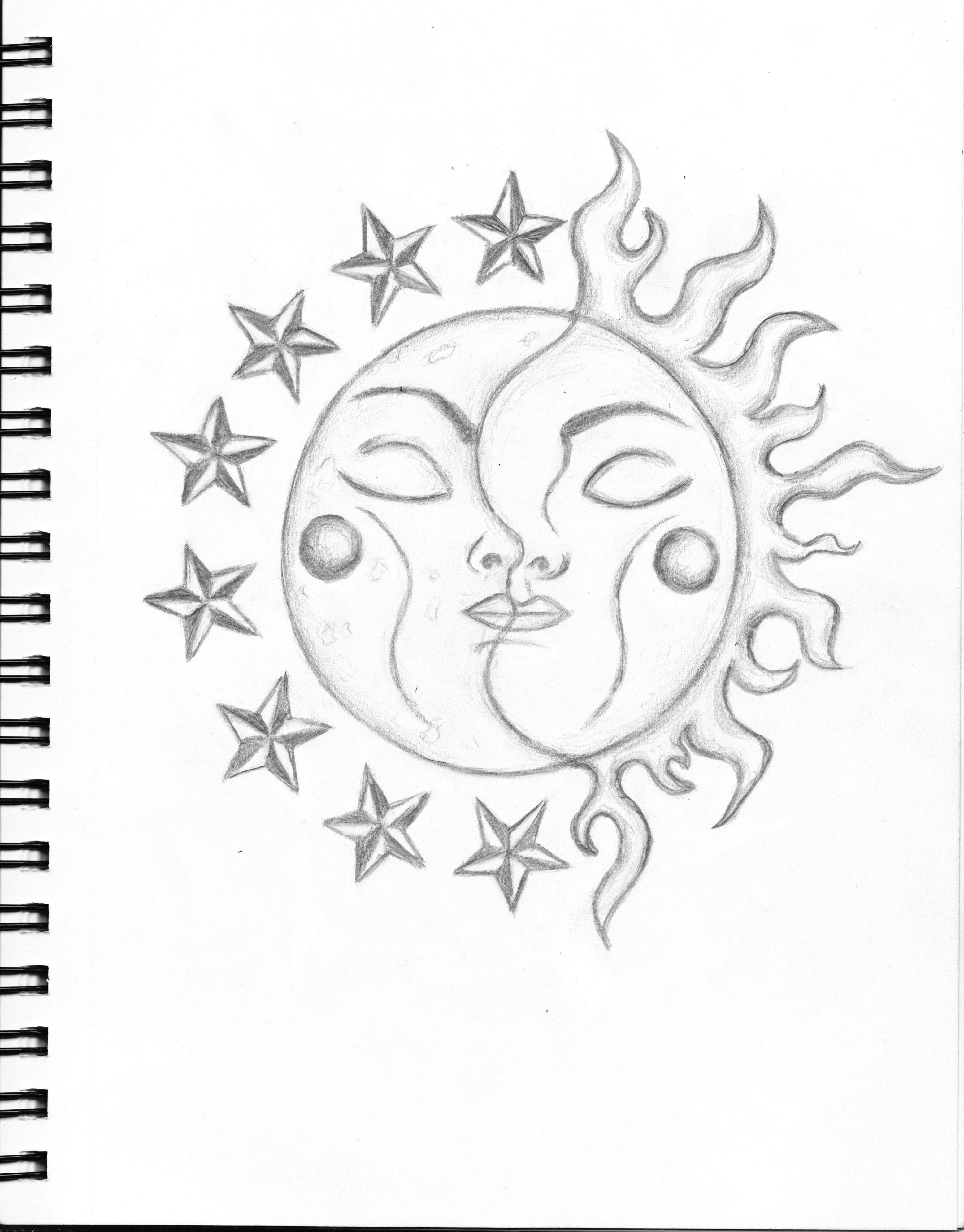 3114x3980 Sun And Moon Drawings - Sun Moon Sketch