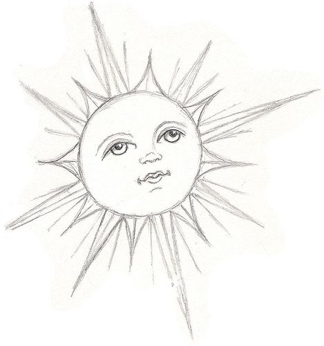 469x500 The Sun - Sun Pencil Sketch