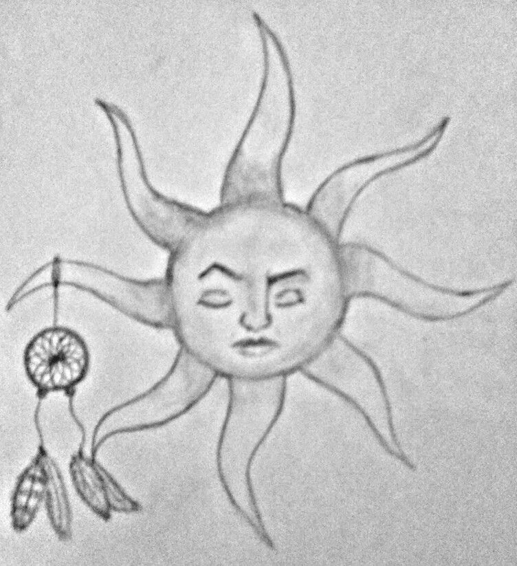 752x823 Sun, Dreamcatcher, Pencil Drawing T - Sun Pencil Sketch