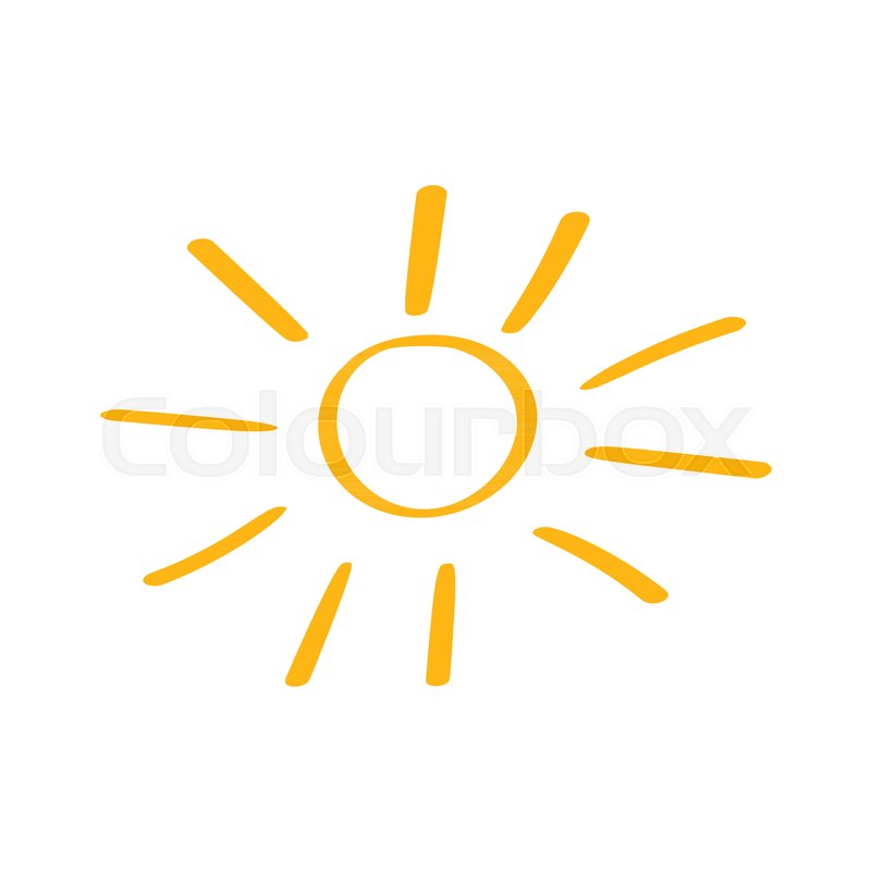 800x800 Hand Drawn Sun Vector Icon. Sun Sketch Doodle Illustration - Sun Sketch