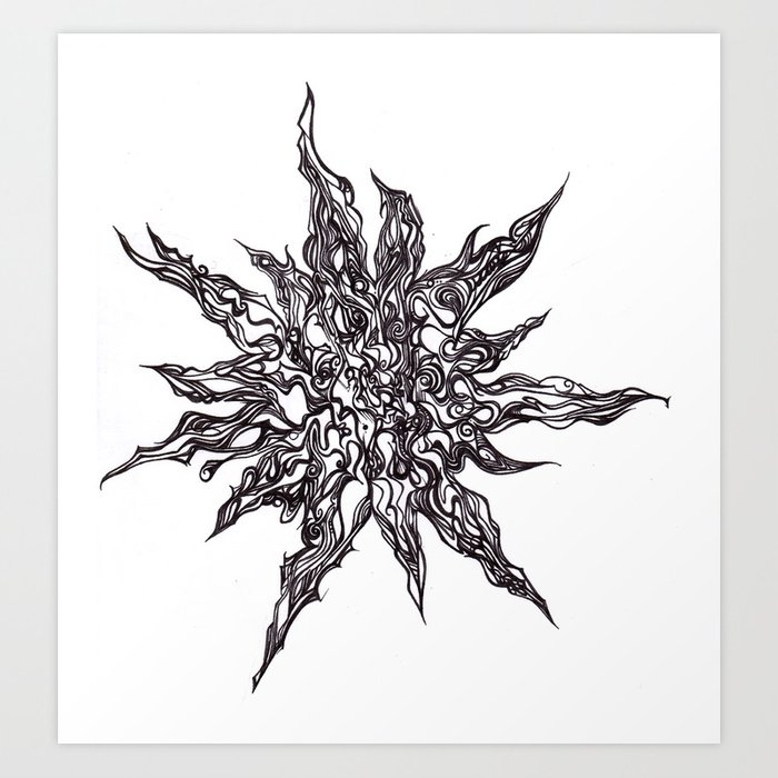 700x700 Abstract Sun Drawing Art Print By C4rlyanderson Society6 - Sun Sketch