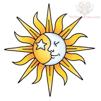 425x425 Sketch Of Sleeping Sun Tattoo - Sun Sketch