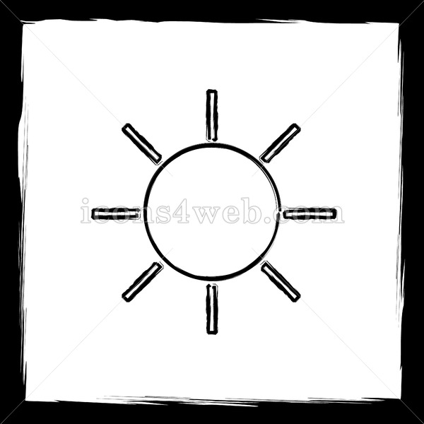 600x600 Sun Sketch Icon. - Sun Sketch