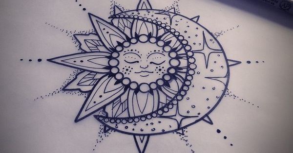 600x315 Pin By Sammy Maygen On Tattoos Tattoos, Celestial - Sun Tattoo Sketch