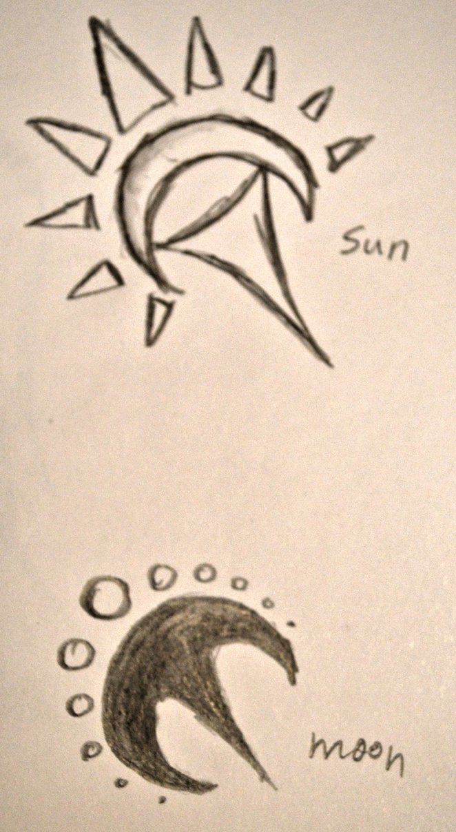 662x1208 Sun And Moon Tribal Tattoo Sketch By Mssneko - Sun Tattoo Sketch