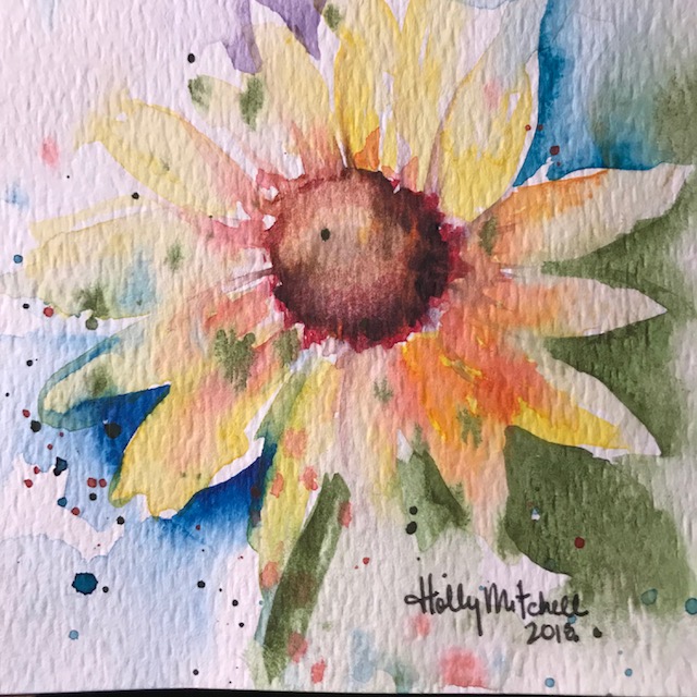 640x640 Day 19, Direct Watercolor Challenge Sunflower Sketch - Sunflower Sketch