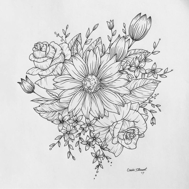 736x736 Pictures Sunflower Tattoo Drawing, - Sunflower Tattoo Sketch