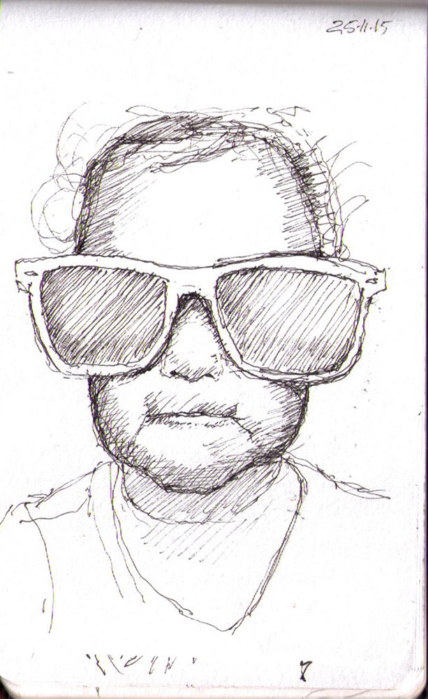 613x1000 Sketch Of A Little Girl With Big Sunglasses One Drawing Daily - Sunglasses Sketch