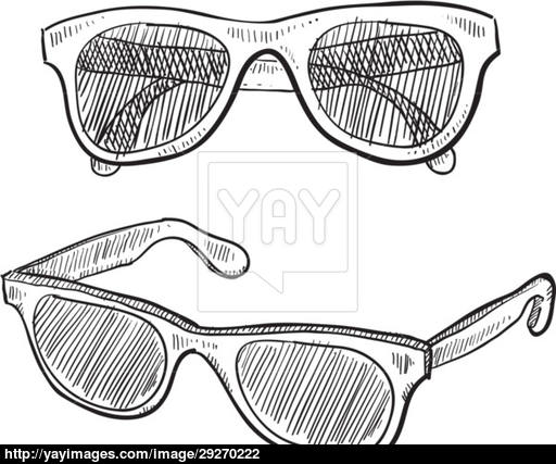512x427 Sunglasses Sketch Vector - Sunglasses Sketch