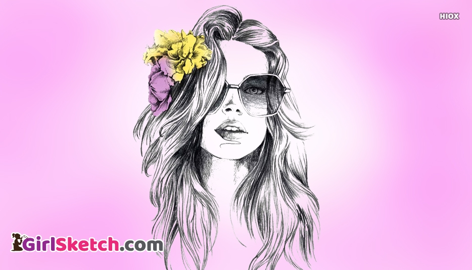 934x534 Girl With Sunglasses Sketch Images - Sunglasses Sketch