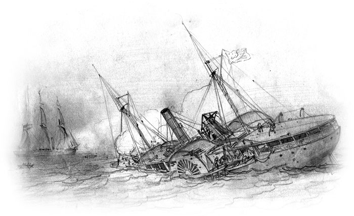 700x428 Hatteras Exposed Diver Magazine - Sunken Ship Sketch