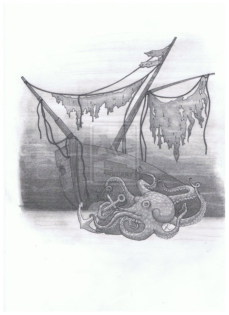 762x1048 Sunken Pirate Ship Drawing - Sunken Ship Sketch