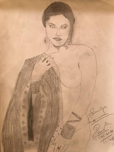 375x500 Sunny Leone Drawing By Tavish Sharma Saatchi Art - Sunny Sketch