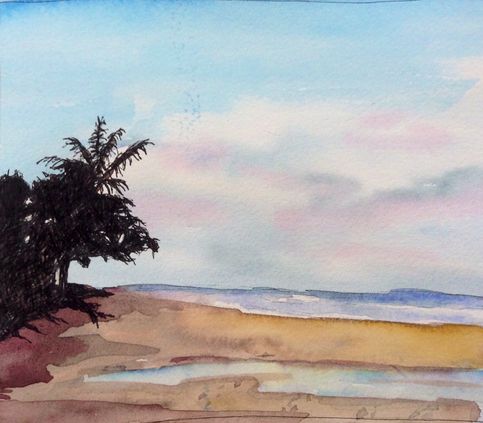 1612x1412 Seminyak Beach Sunrise (Well Almost) Karen Bailey Studio - Sunrise Pencil Sketch